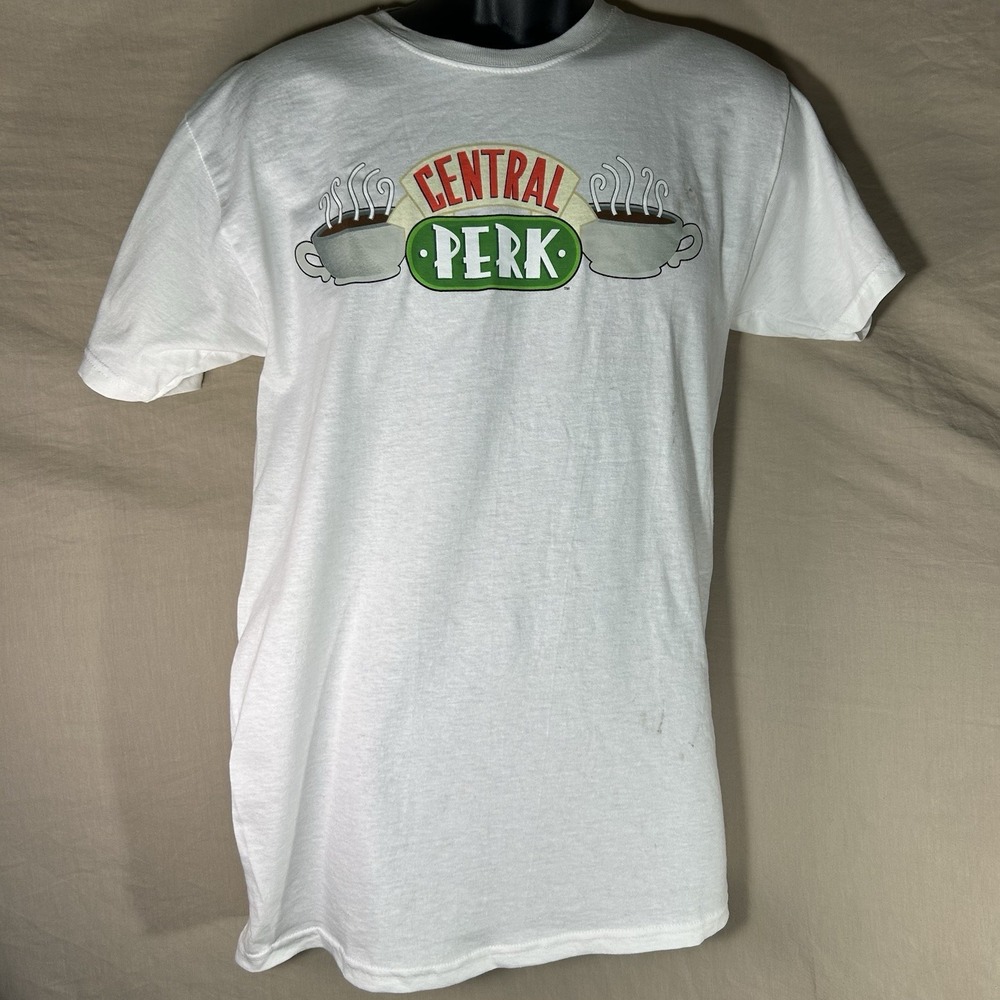 Friends‎ Central Perk T Shirt Mens Small White TV Show Coffee Graphic Tee